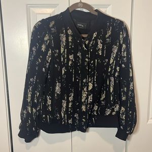 Club Monaco S/P Floral Silk Bomber Jacket